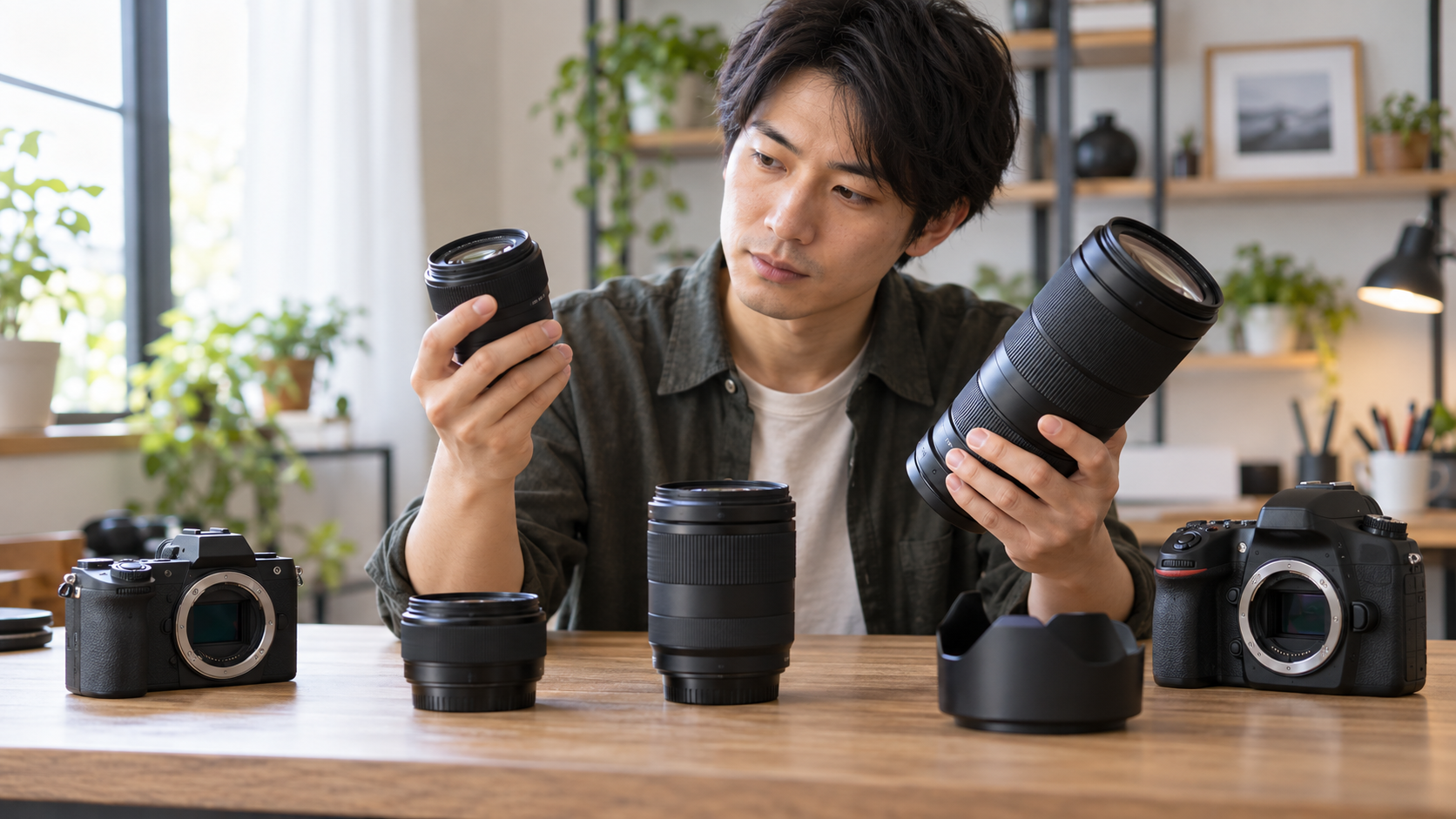 ニコン交換レンズを用途やサイズで比較する日本人カメラユーザーのイメージ