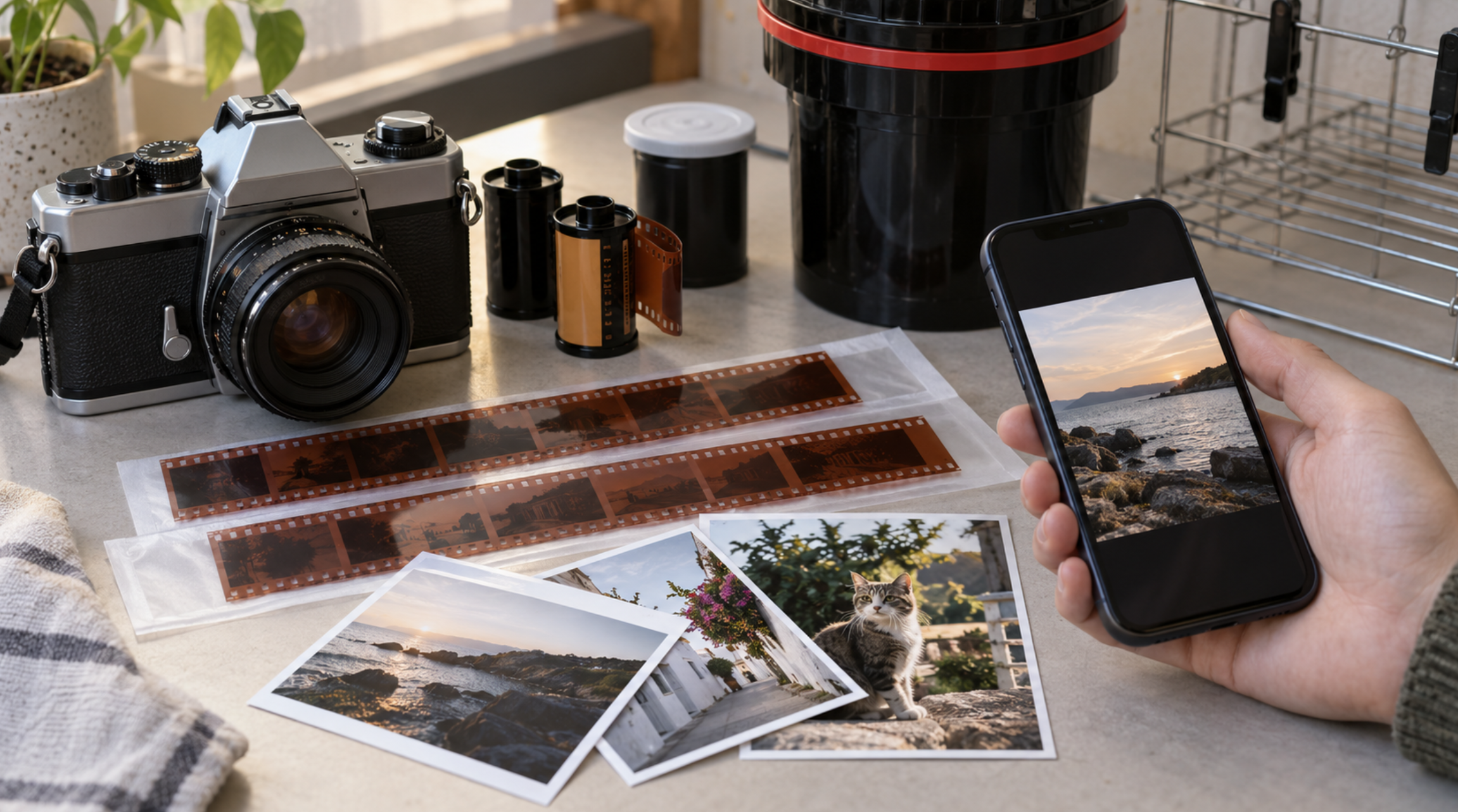 35mmフィルムを現像して写真をスマホへデータ化する流れ