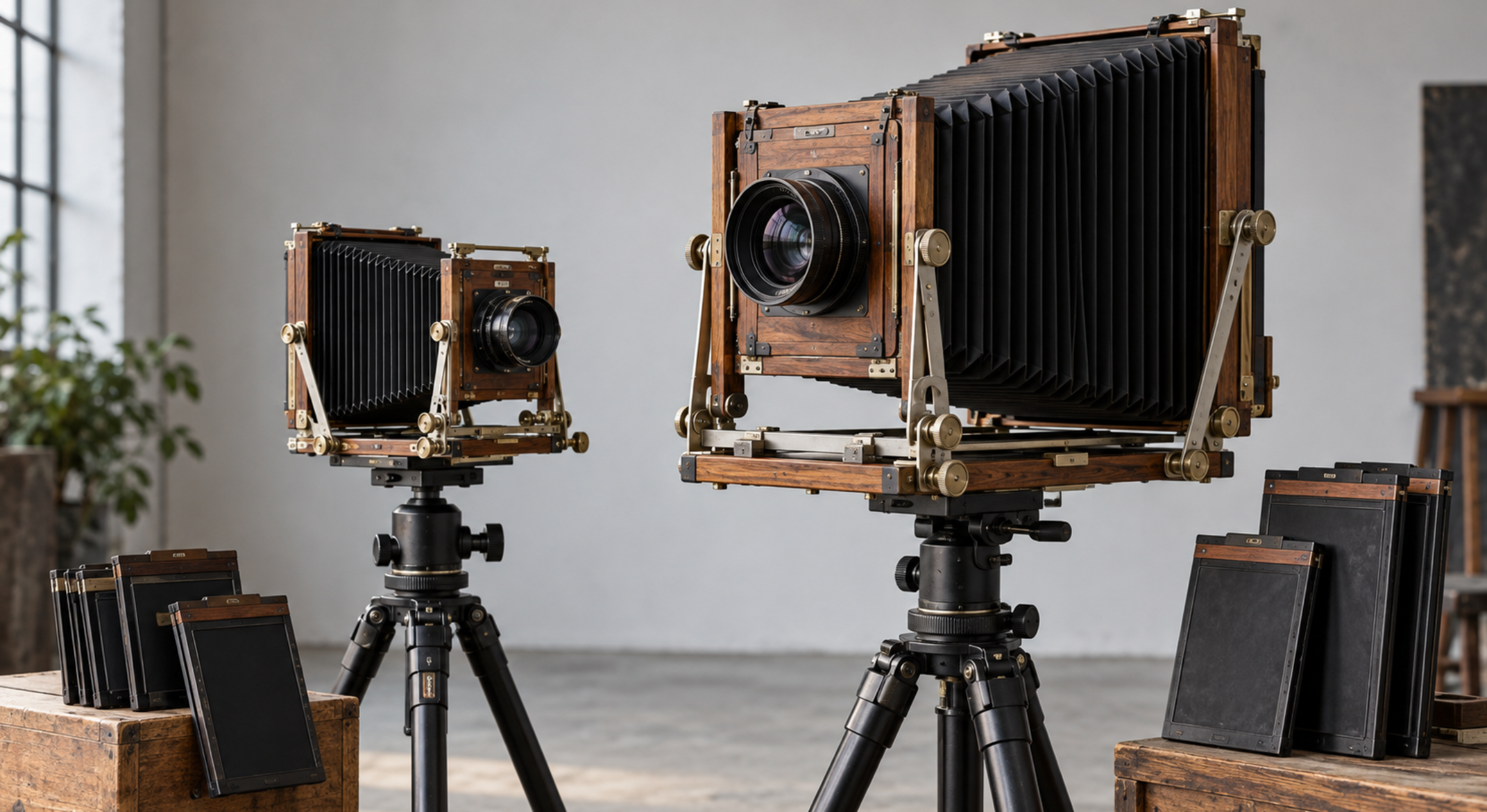 4×5カメラと8×10大判カメラのサイズ比較