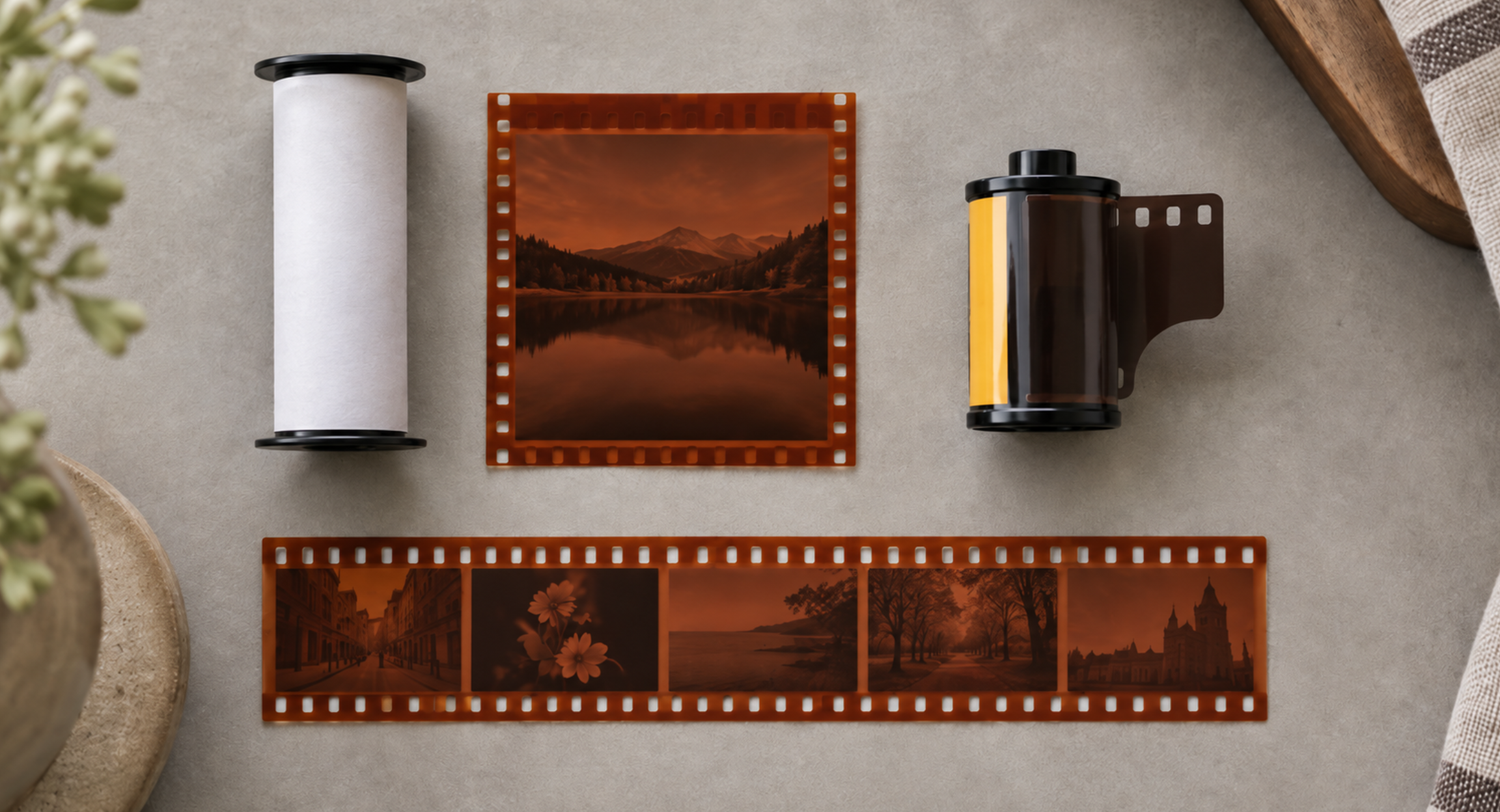 6×6判の120フィルムと35mmフィルムのサイズ比較