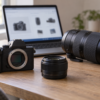 カメラと100-400mm望遠レンズの買取価格を確認するイメージ