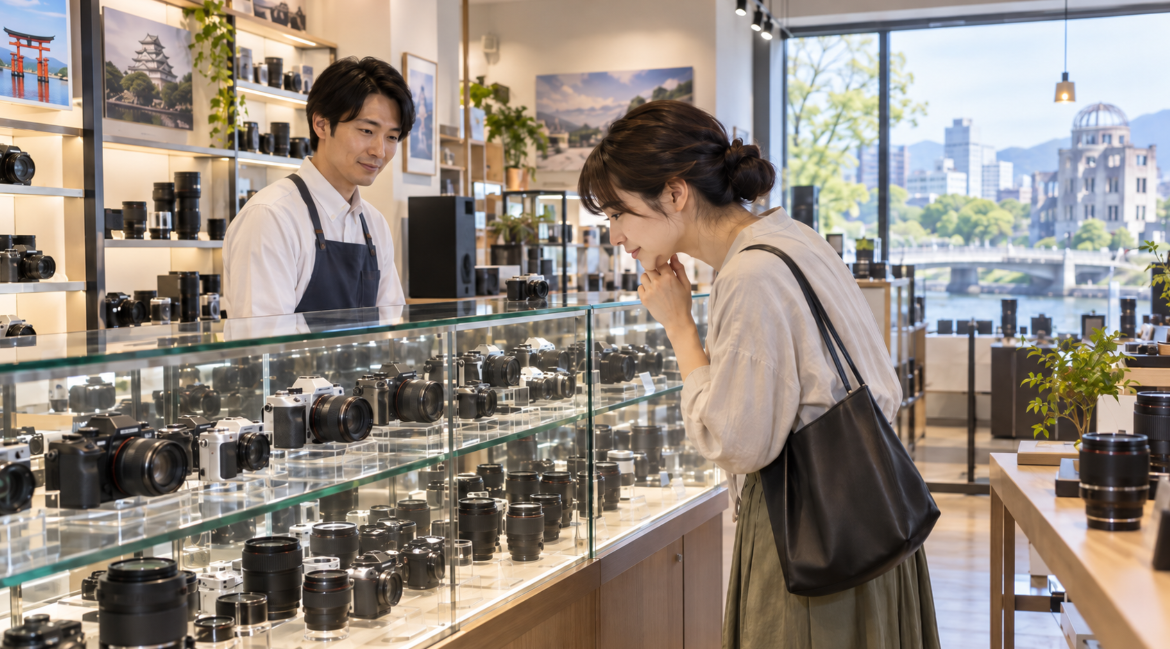 広島の中古カメラ店でカメラやレンズを比較する初心者