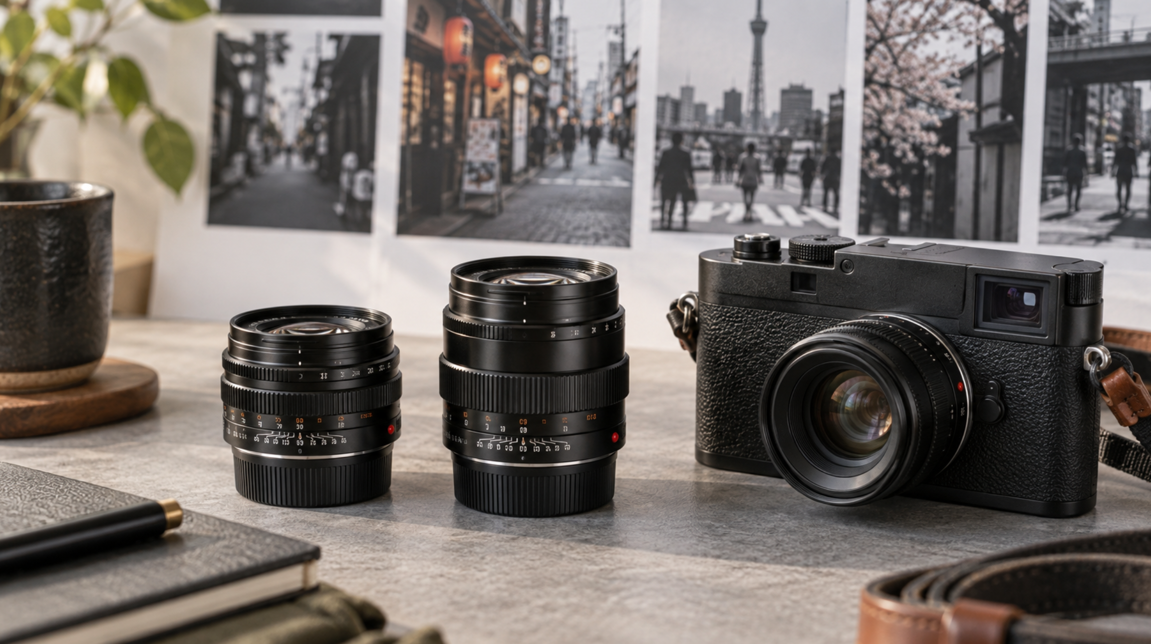 Mマウント35mmと50mmレンズをレンジファインダーカメラと比較したイメージ