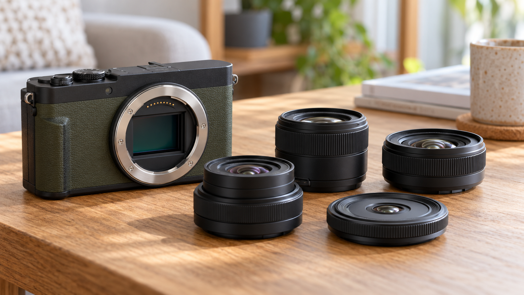 LUMIX S9向け小型交換レンズのサイズを比較するイメージ