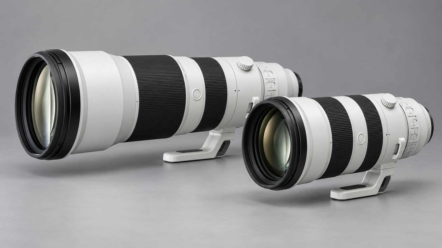 400-800mmクラスと200-600mmクラスの超望遠ズームレンズのサイズ比較